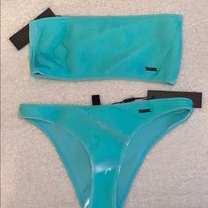 TRIANGL Crush Blue Lemonade Velvet Bandeau Bikini